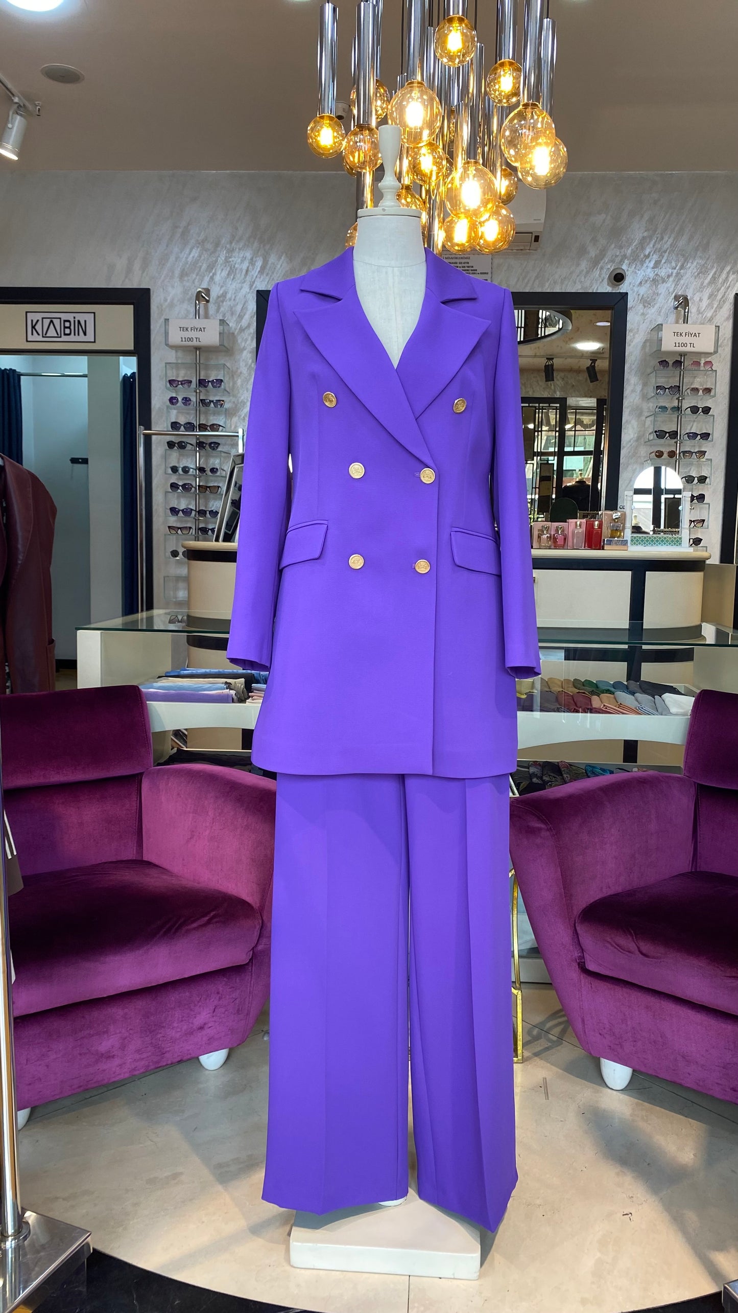 9032 Vera Takım Mor Blazer Takım