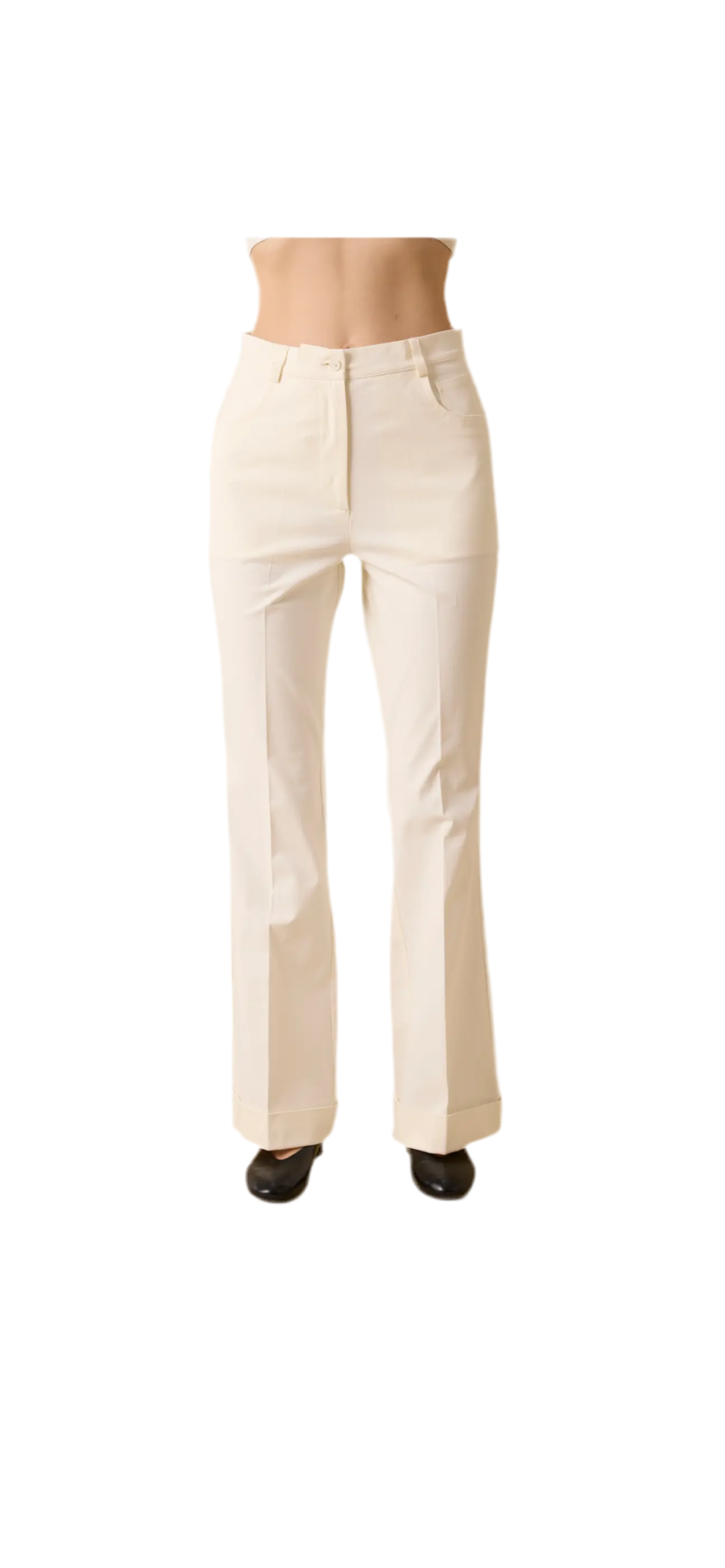 83001 Aki İspanyol Paça Pantolon Beyaz