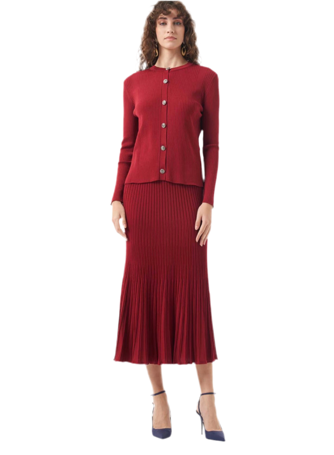 1301 Mini Fitilli Hırkalı Takım Bordo