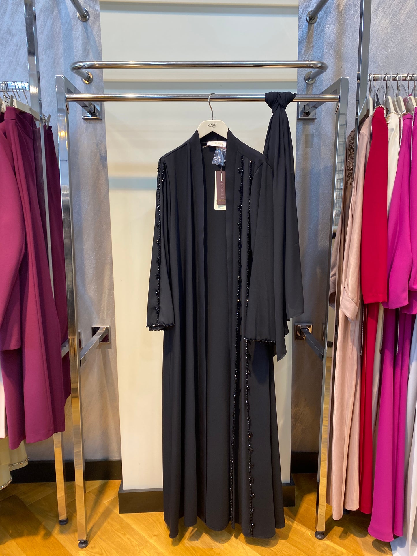 6296 SIRA BONCUK İŞLEMELİ ABAYA