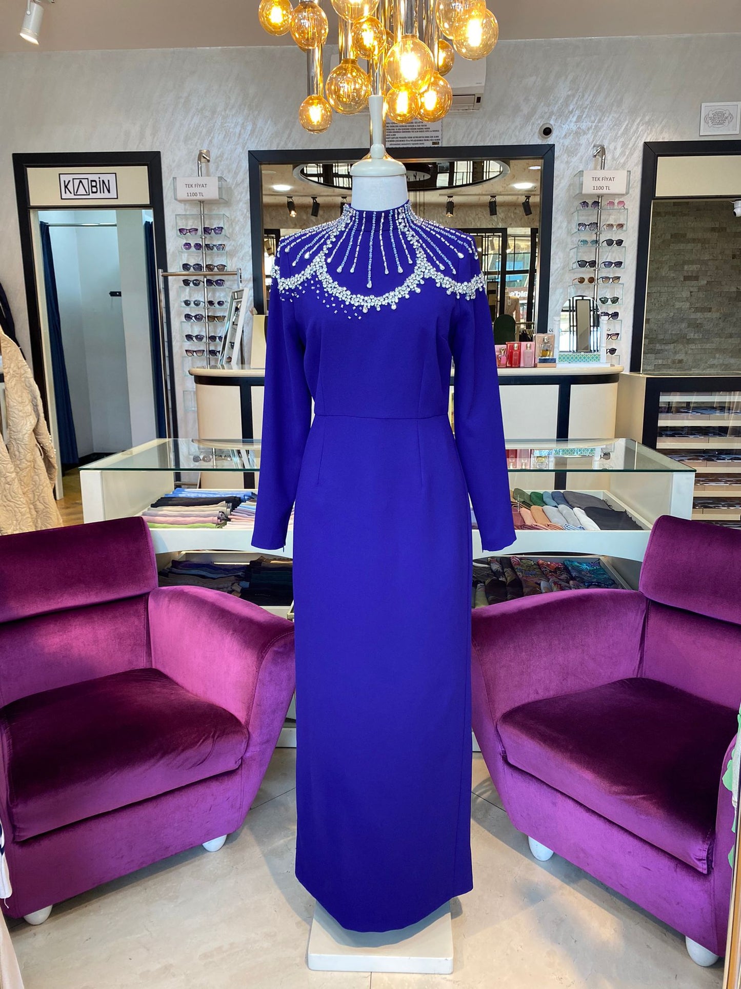 3024 Mahpeyker Elbise Mor