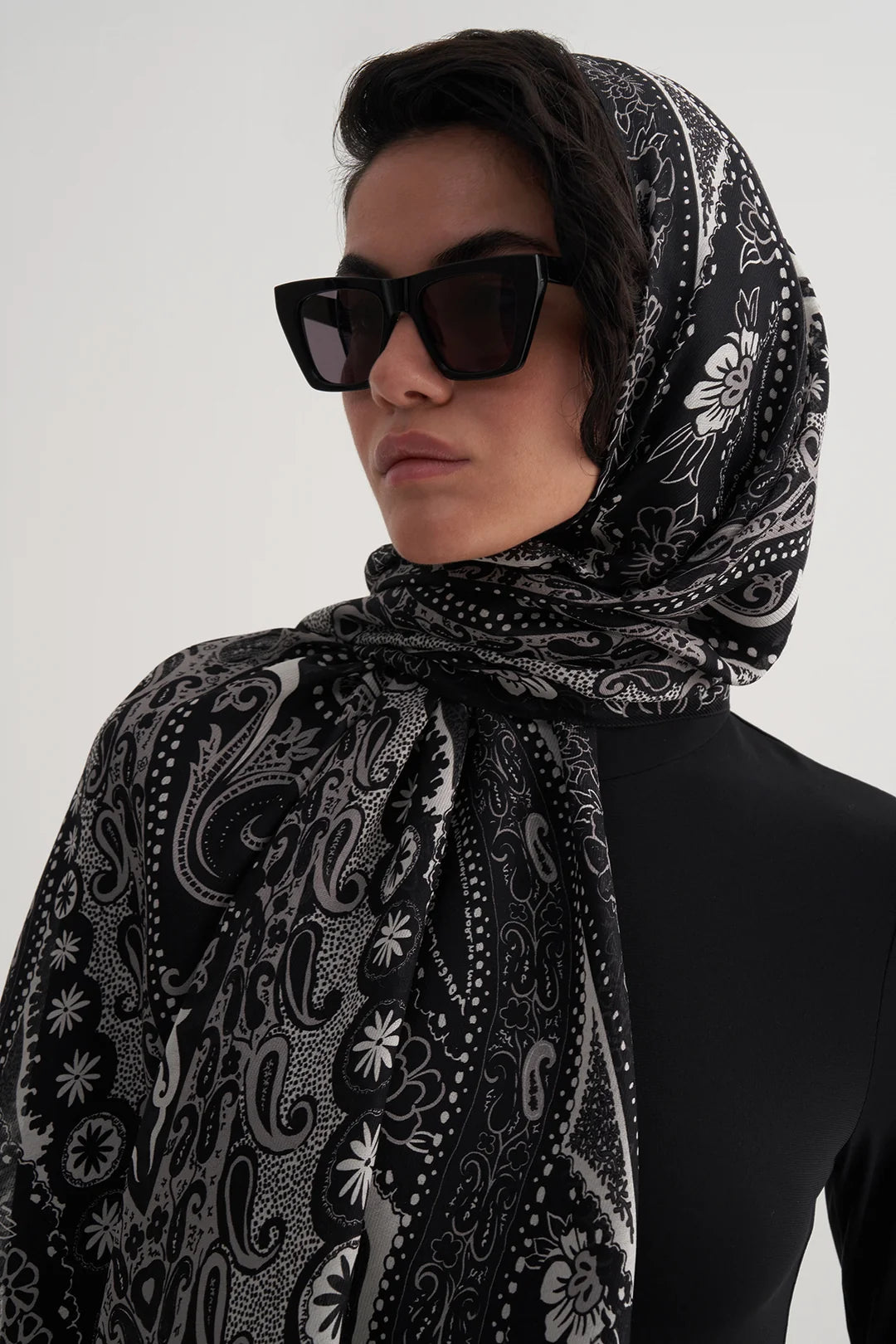 Black Mist Yün İpek Şal Eşarp