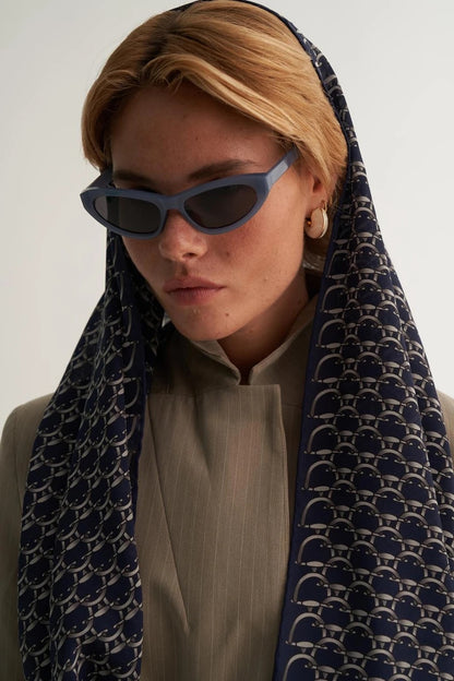 Loop Desenli İpek Şal