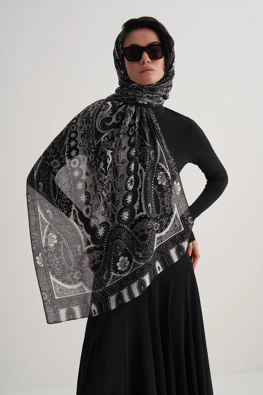 Black Mist Yün İpek Şal Eşarp