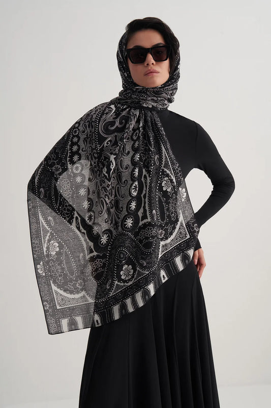 Black Mist Yün İpek Şal Eşarp
