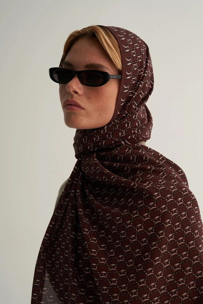 Loop Desenli İpek Şal