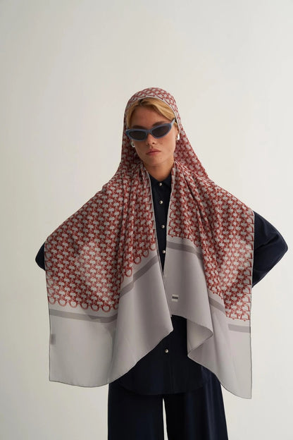 Loop Desenli İpek Şal