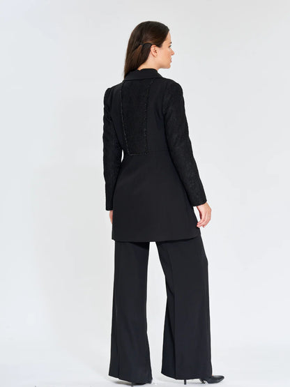 9022 Güpürlü Ceket Pantolon Takım