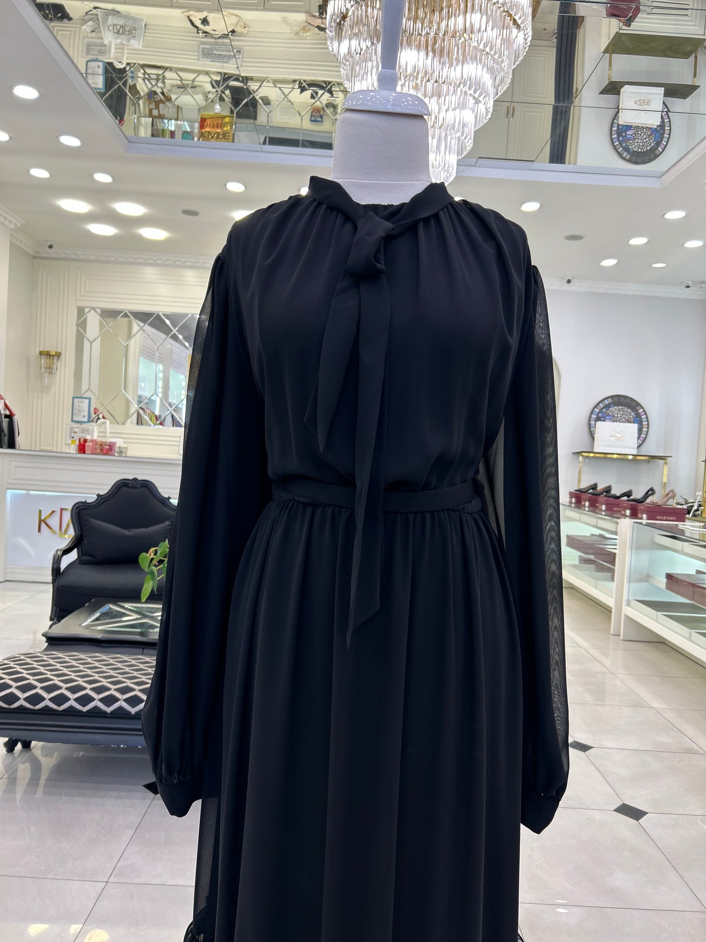 3025 Mila Fırfır Bağlamalı Elbise