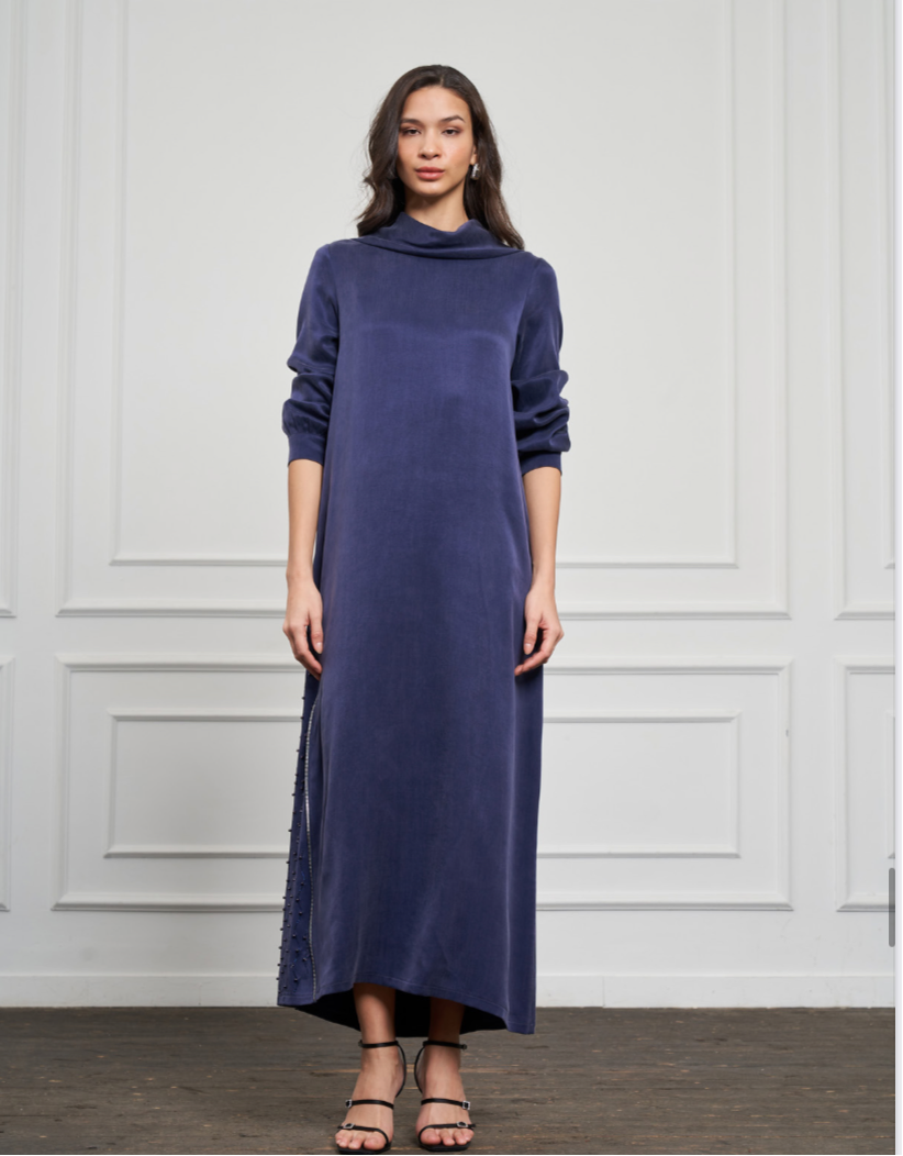 2057 Elbise Lacivert