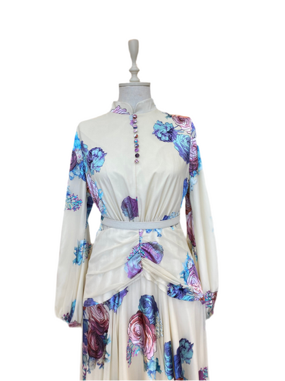 3083 Hümayün Elbise Mor