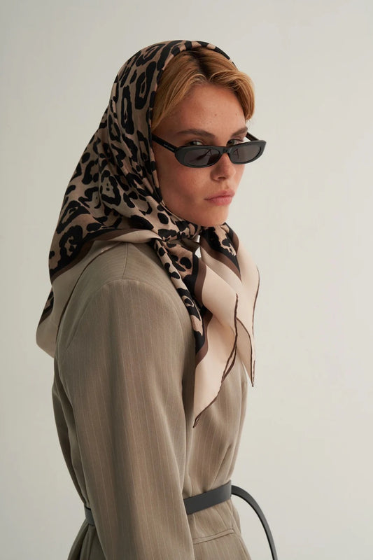 BEİGE LEOPAR EŞARP