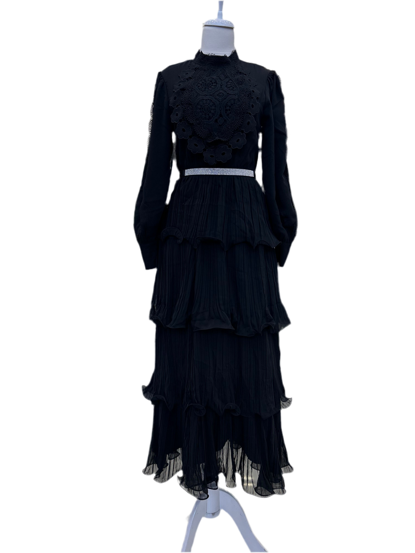 2021 Kat Kat Dantel Elbise Siyah