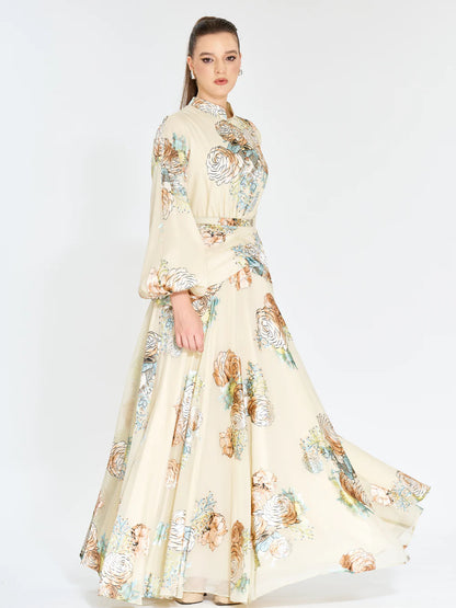 3083 Hümayün Elbise Mor