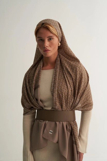 Loop Desenli İpek Şal