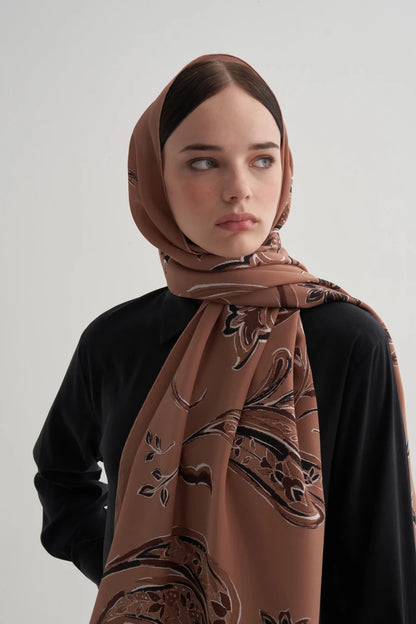 Bloom Desenli İpek Şal & Eşarplar