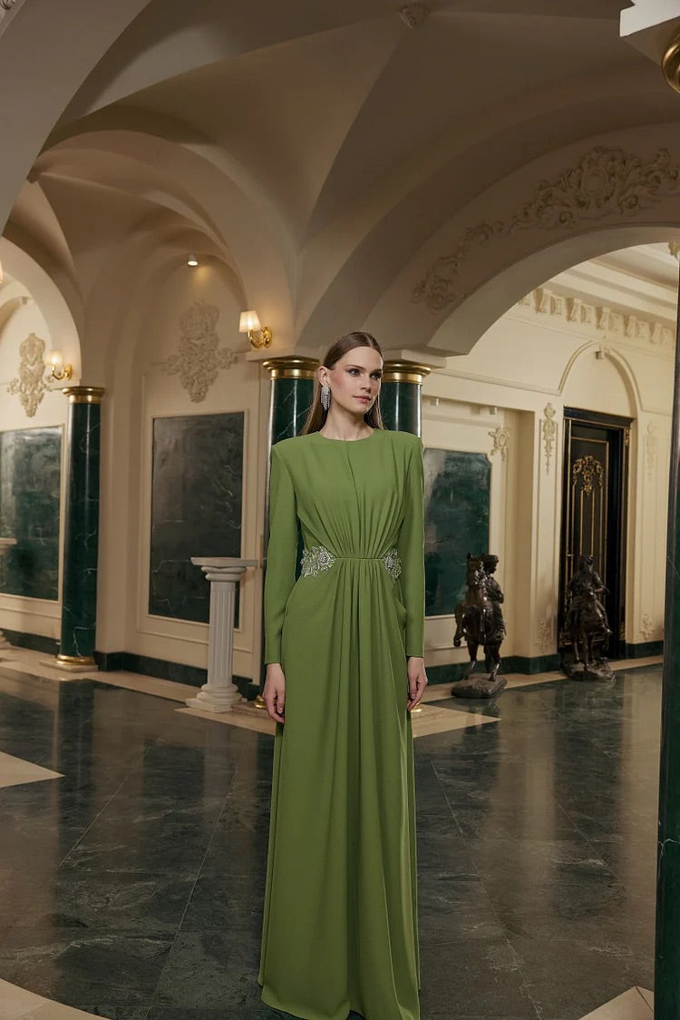 3161 Nevra Elbise Yeşil