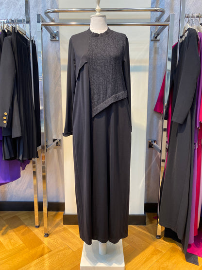 2034 Krash Detaylı Elbise Siyah