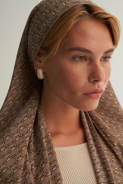 Loop Desenli İpek Şal