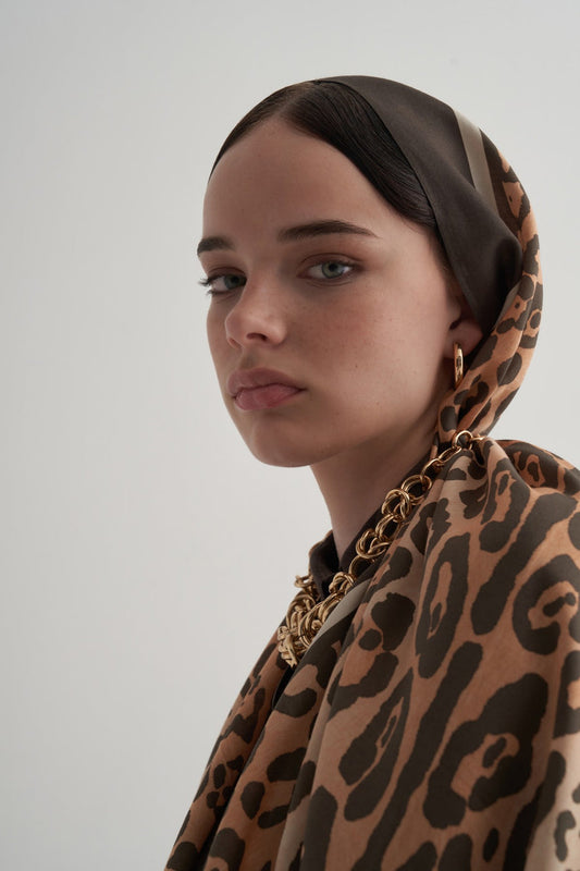 Brown Leopard Şal