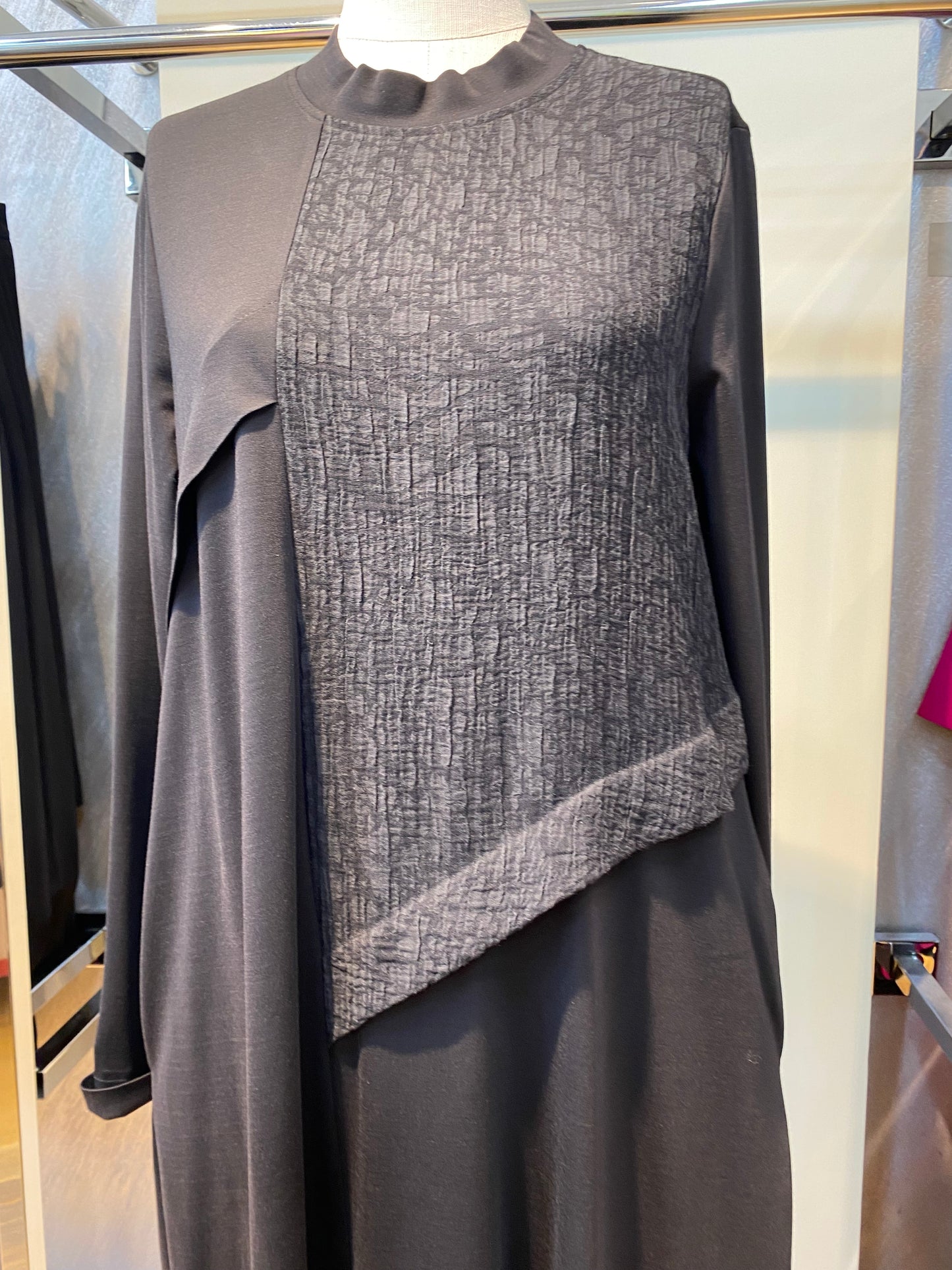 2034 Krash Detaylı Elbise Siyah