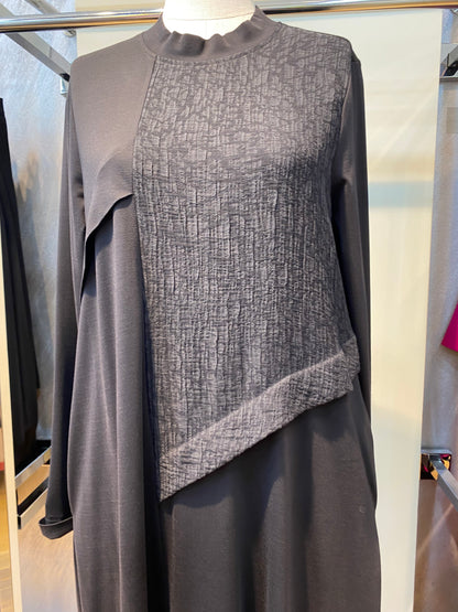 2034 Krash Detaylı Elbise Siyah