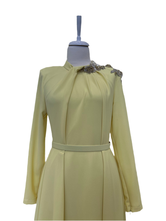 3115 Berfin Elbise Sarı