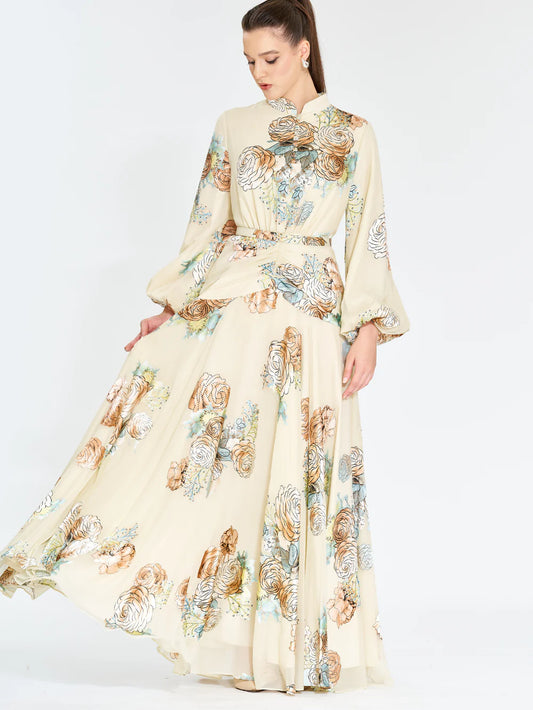 3083 Hümayün Elbise Mor