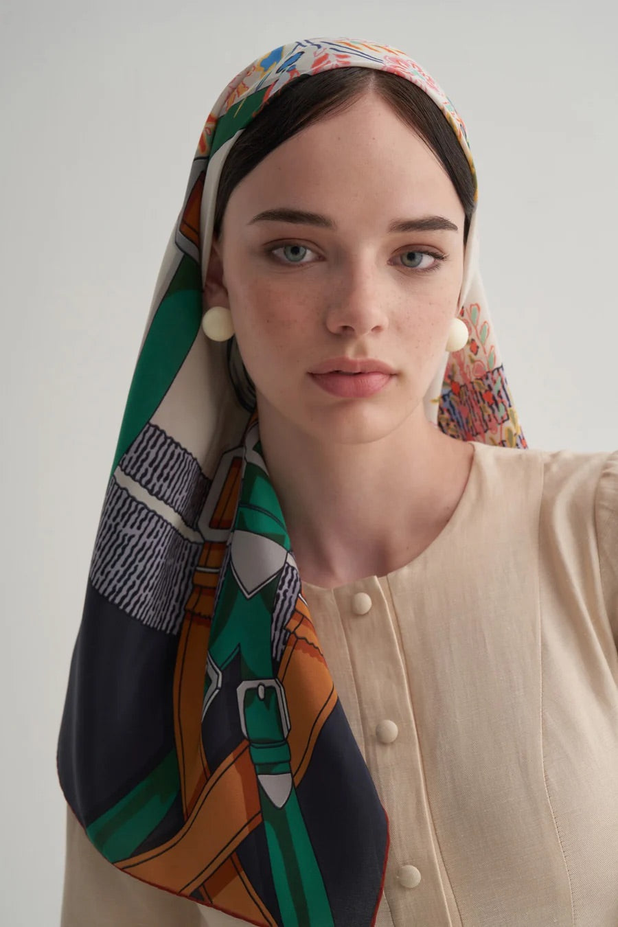 Navy Blue Belvia Eşarp