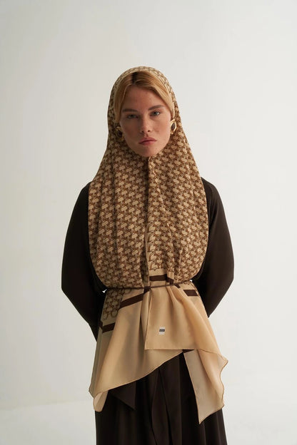 Loop Desenli İpek Şal
