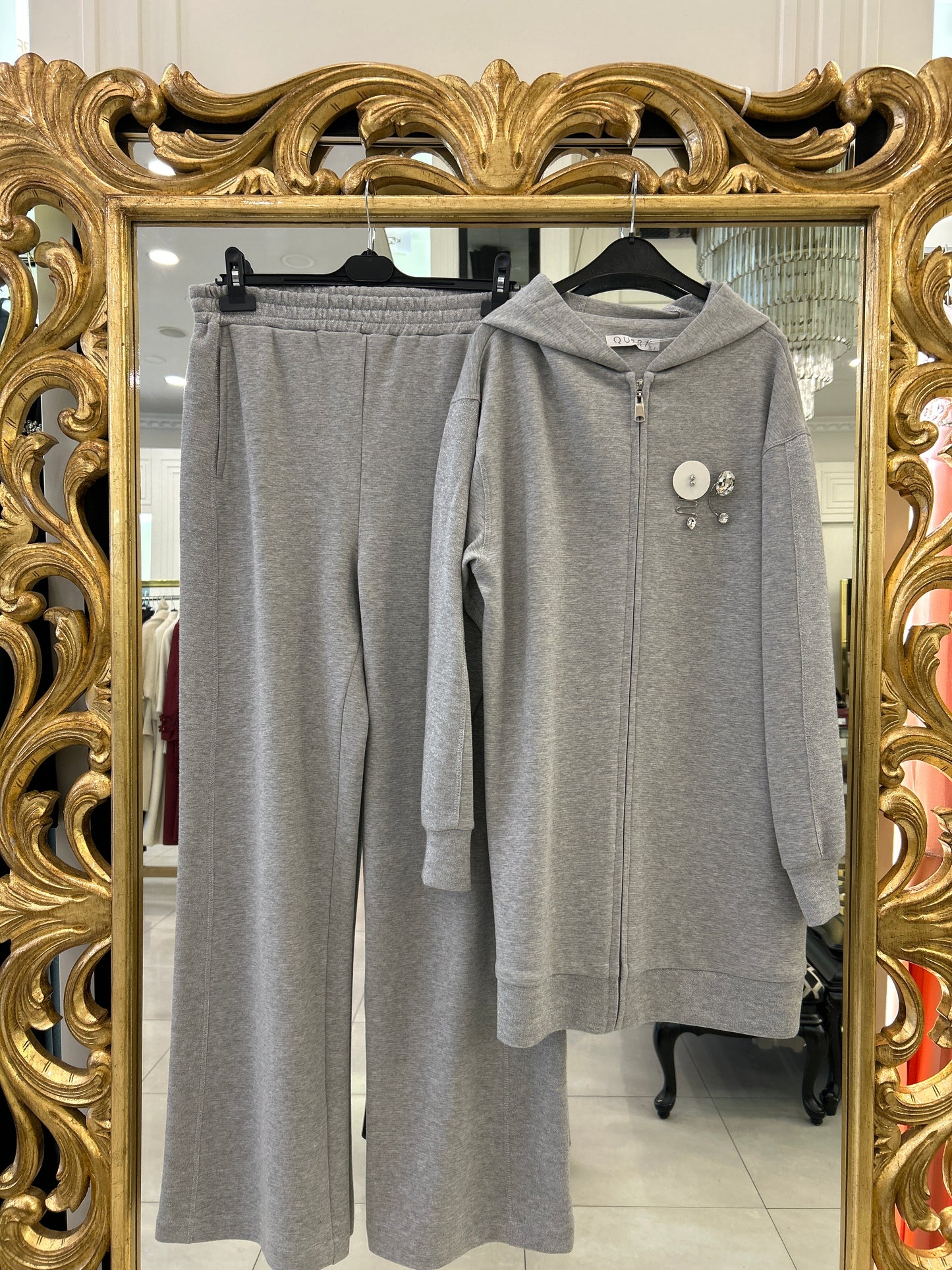 72091 Aksesuar Broş Detaylı Kapüşonlu Etrul Takım