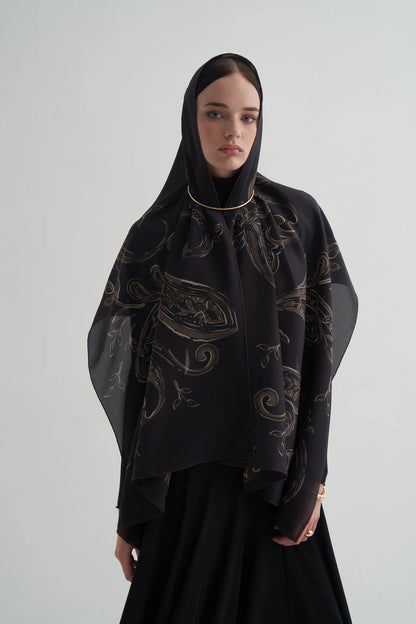 Bloom Desenli İpek Şal & Eşarplar