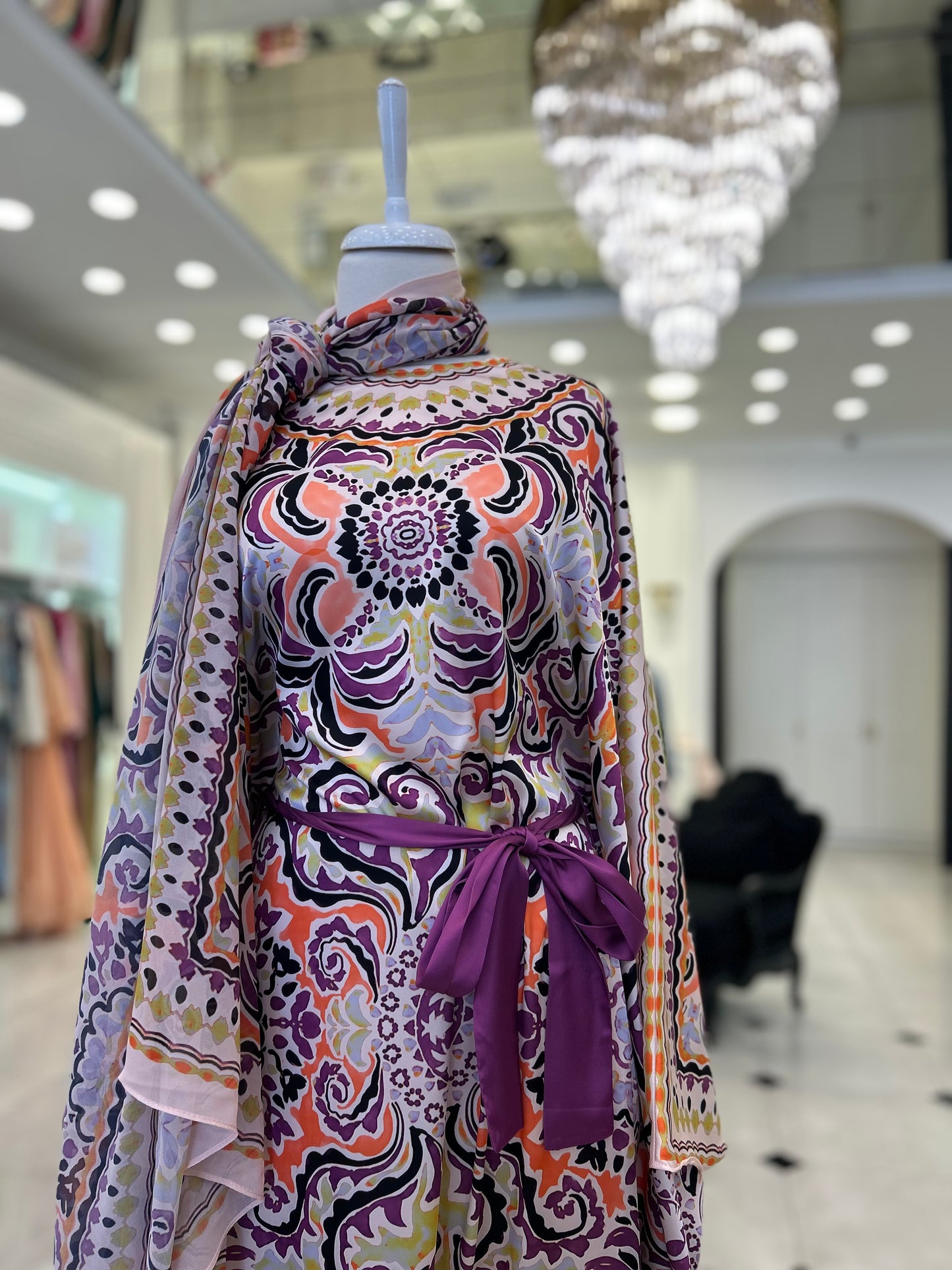 4028 Süye Kaftan, Şal Takım Turuncu