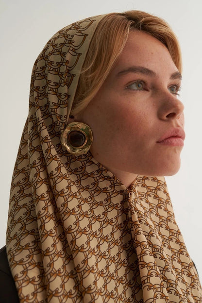 Loop Desenli İpek Şal