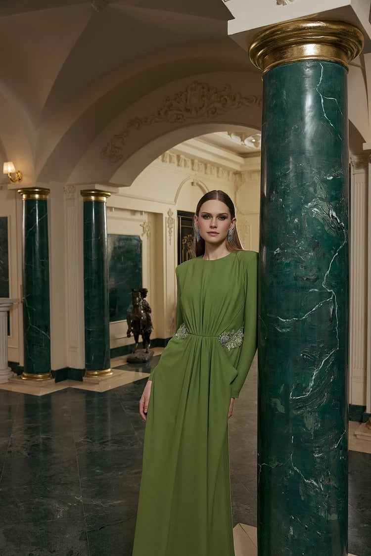 3161 Nevra Elbise Yeşil